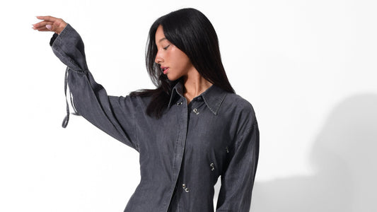 Dusky Denim corset Set