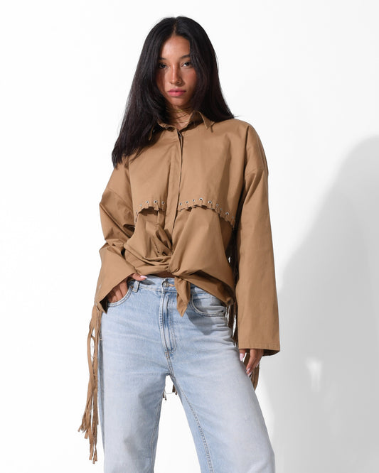 Sunflare fringe shirt (caffe)