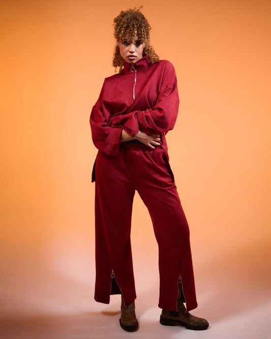 Suede Zippered Set