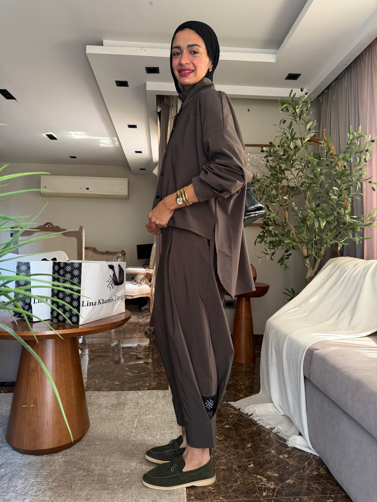 Draped Ballon-Pants Set