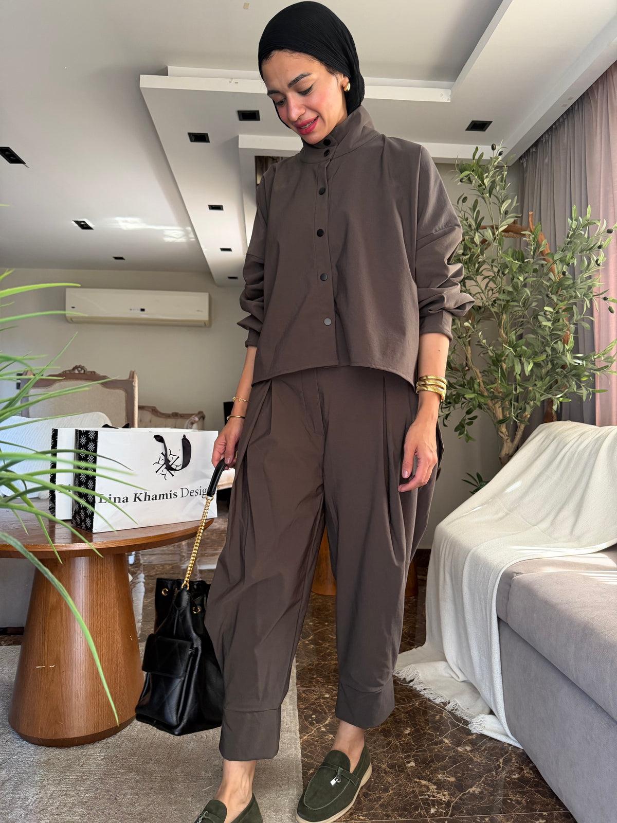Draped Ballon-Pants Set