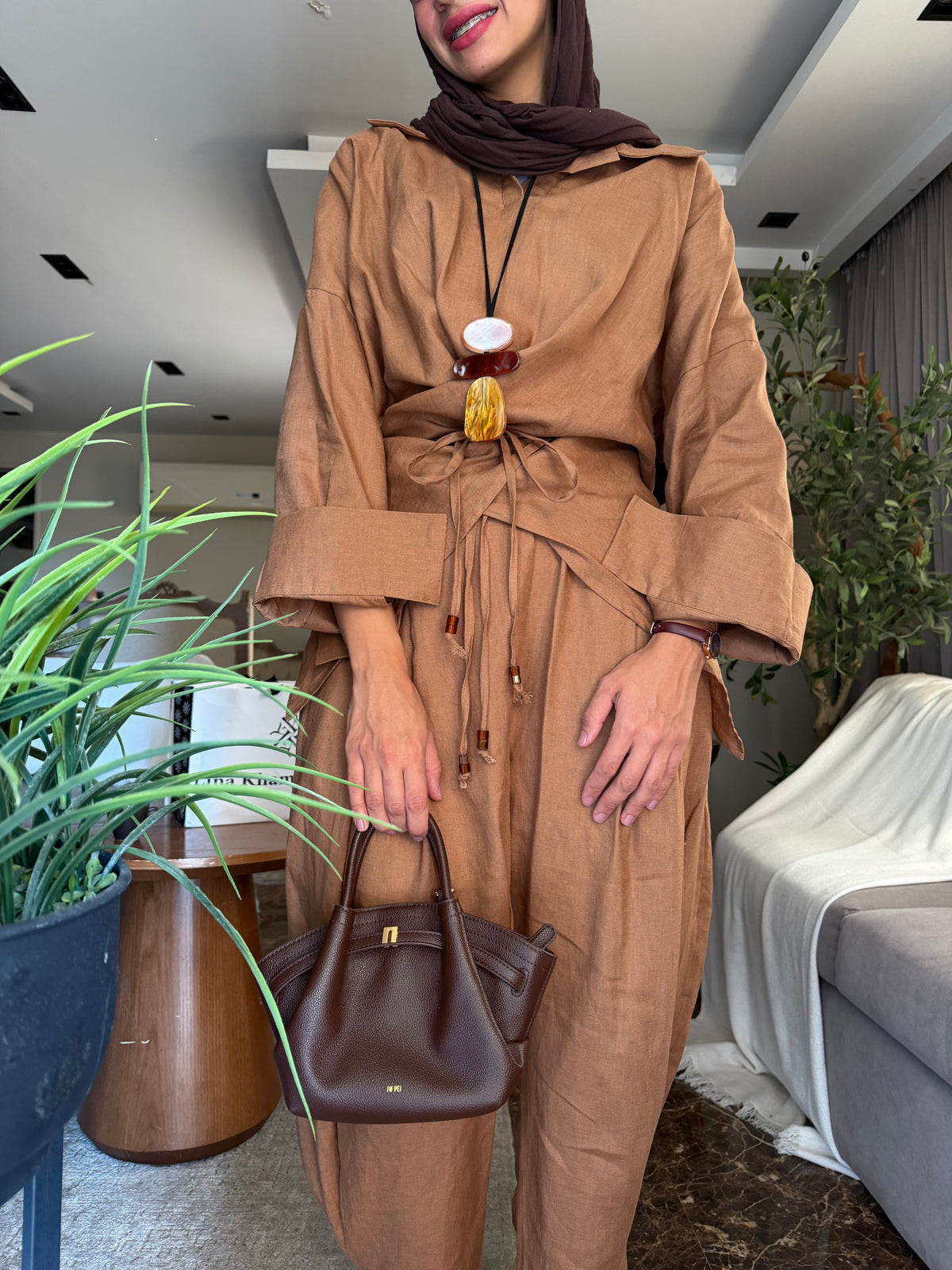 The Relaxed Wrap Set in Camel
