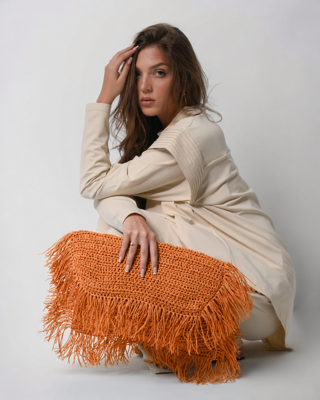 Boho fringe clutch