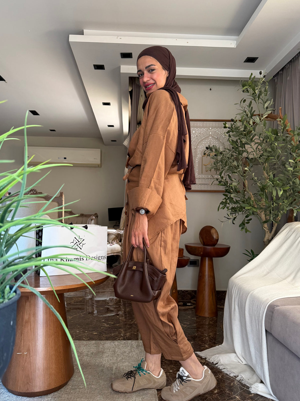 The Relaxed Wrap Set in Camel