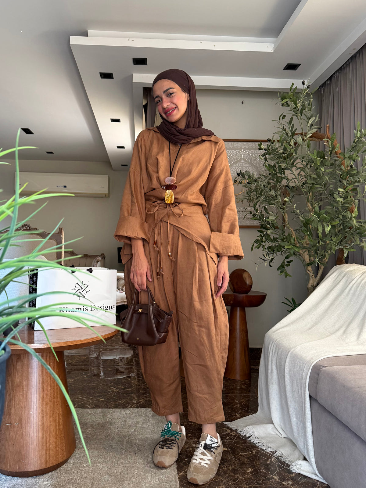 The Relaxed Wrap Set in Camel